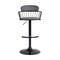 Armen Living Nash Adjustable Black Wood Bar Stool in Gray Faux Leather with Black Metal LCNABABLKGRY - alternate 5